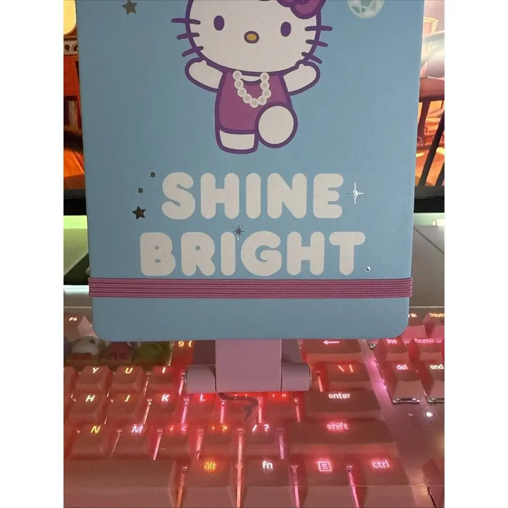 Hello Kitty Spiral Notebook HK Bejeweled Metallic Top Blue Elastic 2024 Sanrio